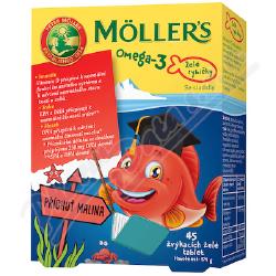 Mollers Omega 3 �el� rybi�ky 45ks malinov� p��chu�
