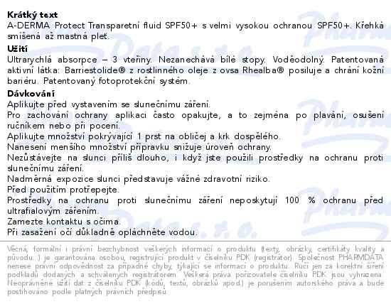 A-Derma Protect Transparetn Fluid SPF50+ 40 ml
