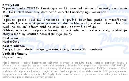 Tejp. TEMTEX kinesio tape oranov 5cmx5m