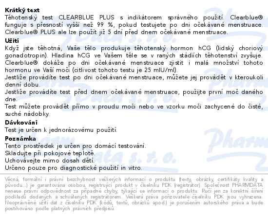 Clearblue PLUS thotensk test 1ks